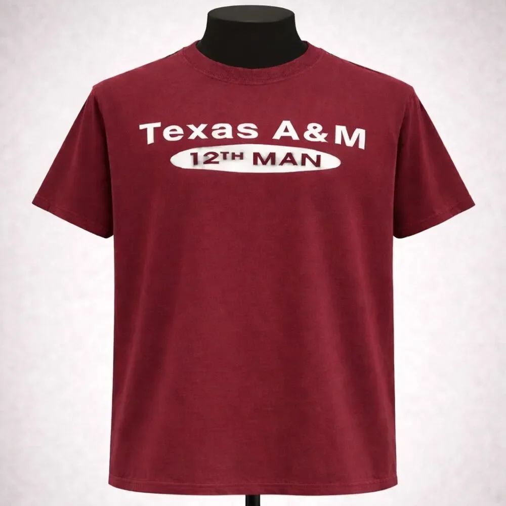 Vintage Jerzees Texas A&M Aggies 12th Man SS Graphic Tee Shirt Men's Small